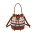 Bohemia Drawstring Bag With Leather Strap - Colorful