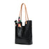 Gelanni Everyday Tote Bag With Floral Scarf - Black
