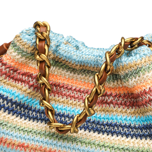 Bohemia Drawstring Bag With Chain Strap - Colorful