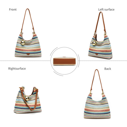 Bohemia Woven Tote Bag - Colorful