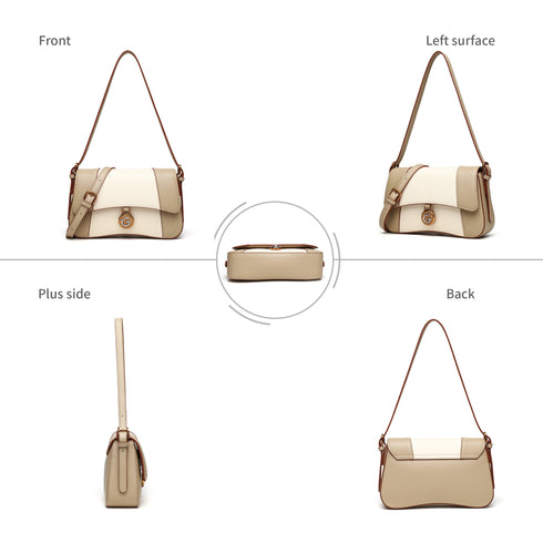 Gelanni Hourglass Bag - Apricot & White