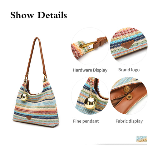 Bohemia Woven Tote Bag - Colorful