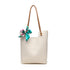 Gelanni Everyday Tote Bag With Floral Scarf - Beige