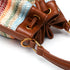 Bohemia Drawstring Bag With Leather Strap - Colorful