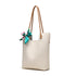 Gelanni Everyday Tote Bag With Floral Scarf - Beige