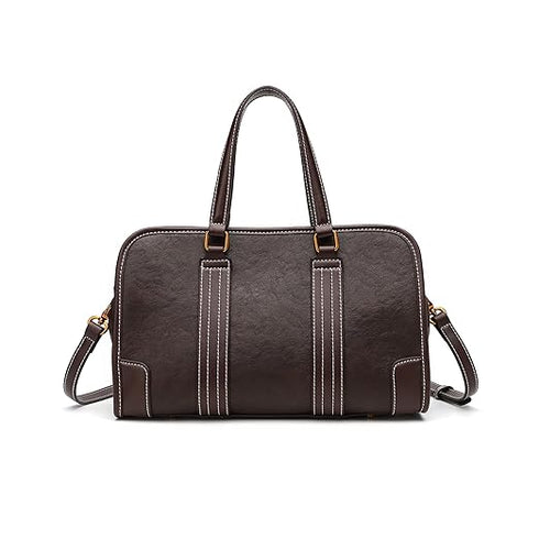 GELANNI – Duffle Bag for Women & Girls, Premium PU Handbag with Bottom Rivet, Comes with Adjustable & Detachable Strap, an Ideal Gift for Female – Dark Brown