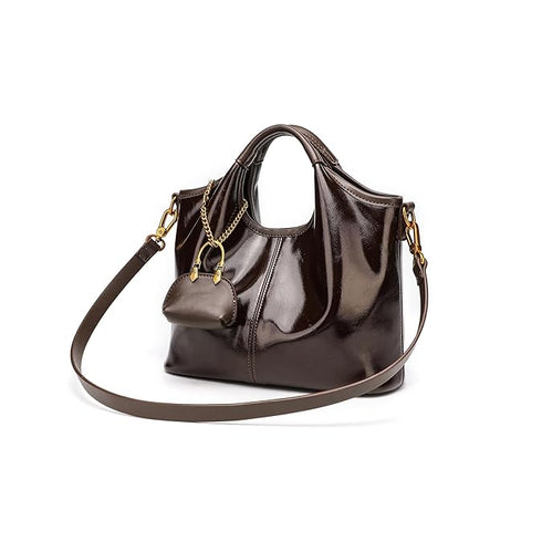 GELANNI – Messenger Bag for Women & Girls, Premium PU Handbag, Comes with Detachable Strap and Wallet, An Ideal Gift for Female – Dark Brown (3 in one)