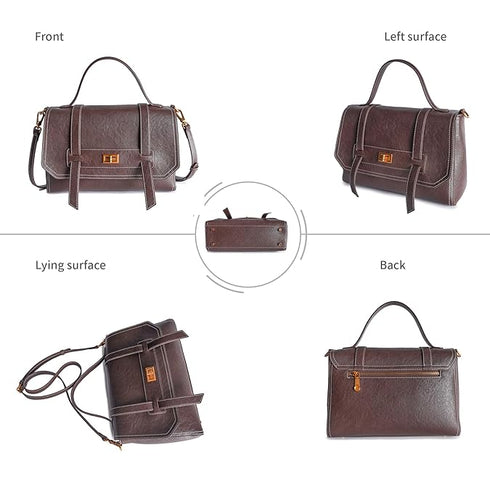 GELANNI – Pochette Metis Bag for Women & Girls, Premium PU Handbag with Bottom Rivet, Comes with Adjustable & Detachable Strap, An Ideal Gift for Female – Dark Brown