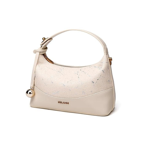 GELANNI – Veneta Bag for Women & Girls, Premium PU Handbag, Comes with Adjustable & Detachable Strap, An Ideal Gift for Female – Off White