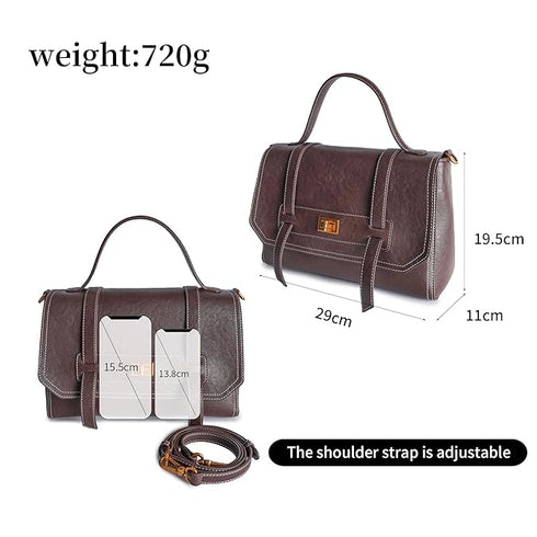 GELANNI – Pochette Metis Bag for Women & Girls, Premium PU Handbag with Bottom Rivet, Comes with Adjustable & Detachable Strap, An Ideal Gift for Female – Dark Brown