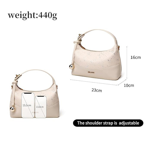 GELANNI – Veneta Bag for Women & Girls, Premium PU Handbag, Comes with Adjustable & Detachable Strap, An Ideal Gift for Female – Off White