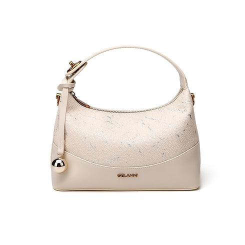 GELANNI – Veneta Bag for Women & Girls, Premium PU Handbag, Comes with Adjustable & Detachable Strap, An Ideal Gift for Female – Off White