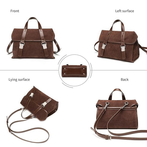 GELANNI – Shoulder Bag for Women & Girls, Premium PU Handbag with Bottom Rivet, Comes with Adjustable & Detachable Strap, An Ideal Gift for Female – Dark Brown