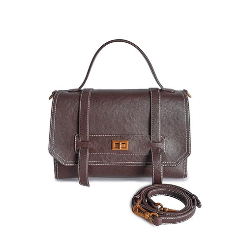 GELANNI – Pochette Metis Bag for Women & Girls, Premium PU Handbag with Bottom Rivet, Comes with Adjustable & Detachable Strap, An Ideal Gift for Female – Dark Brown