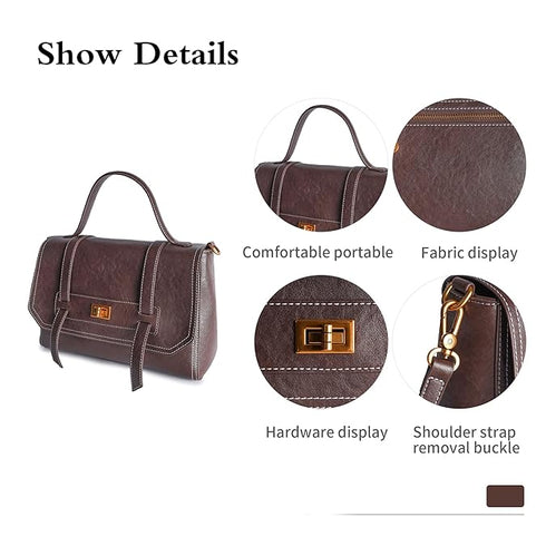 GELANNI – Pochette Metis Bag for Women & Girls, Premium PU Handbag with Bottom Rivet, Comes with Adjustable & Detachable Strap, An Ideal Gift for Female – Dark Brown