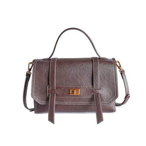 GELANNI – Pochette Metis Bag for Women & Girls, Premium PU Handbag with Bottom Rivet, Comes with Adjustable & Detachable Strap, An Ideal Gift for Female – Dark Brown