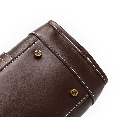 GELANNI – Duffle Bag for Women & Girls, Premium PU Handbag with Bottom Rivet, Comes with Adjustable & Detachable Strap, an Ideal Gift for Female – Dark Brown