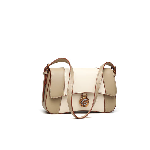 Gelanni Hourglass Bag - Apricot & White