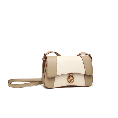 Gelanni Hourglass Bag - Apricot & White