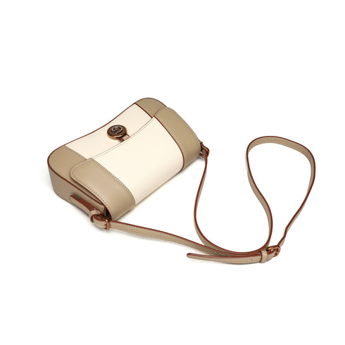 Gelanni Hourglass Bag - Apricot & White
