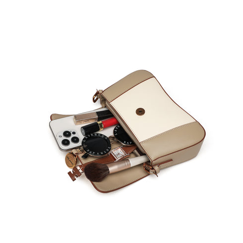 Gelanni Hourglass Bag - Apricot & White