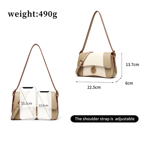 Gelanni Hourglass Bag - Apricot & White