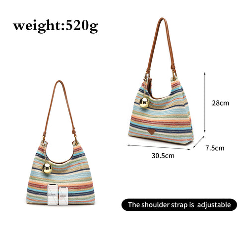 Bohemia Woven Tote Bag - Colorful